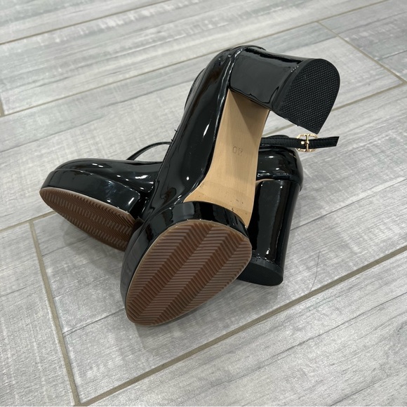 NEW Mary Jane Lolita Platform Chunky High Heel Round Toe Patent Leather Pumps - Picture 2 of 5